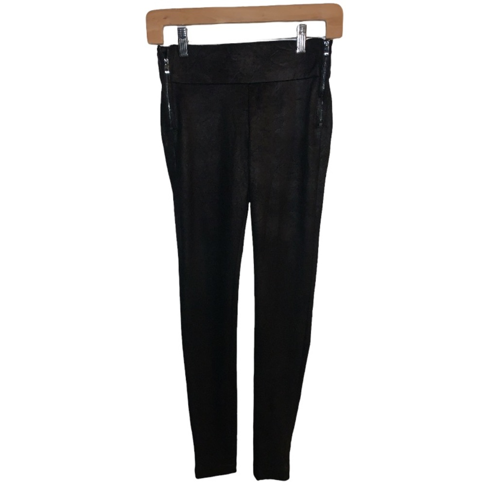 Zara Trafaluc Faux Suede Black Leggings